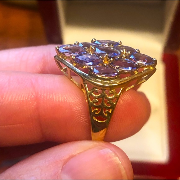 14k gold tanzanite filigree ring size 8 - Picture 3 of 8